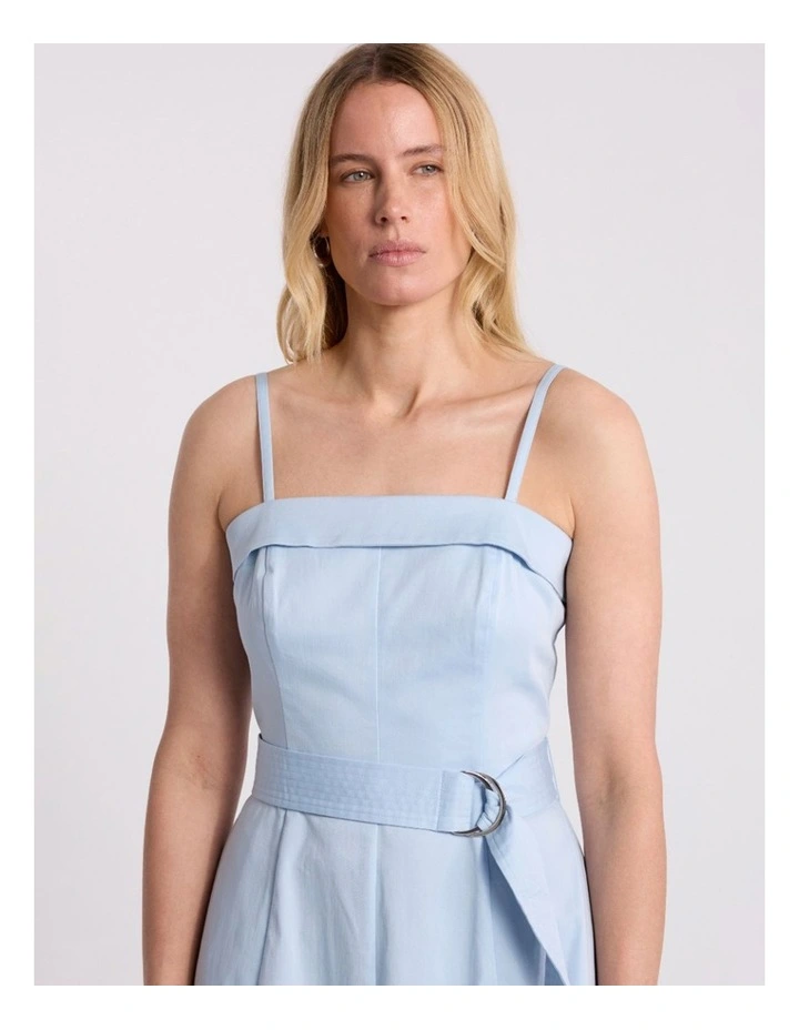 Wisteria Cotton Midi Dress in Ocean Blue image 5