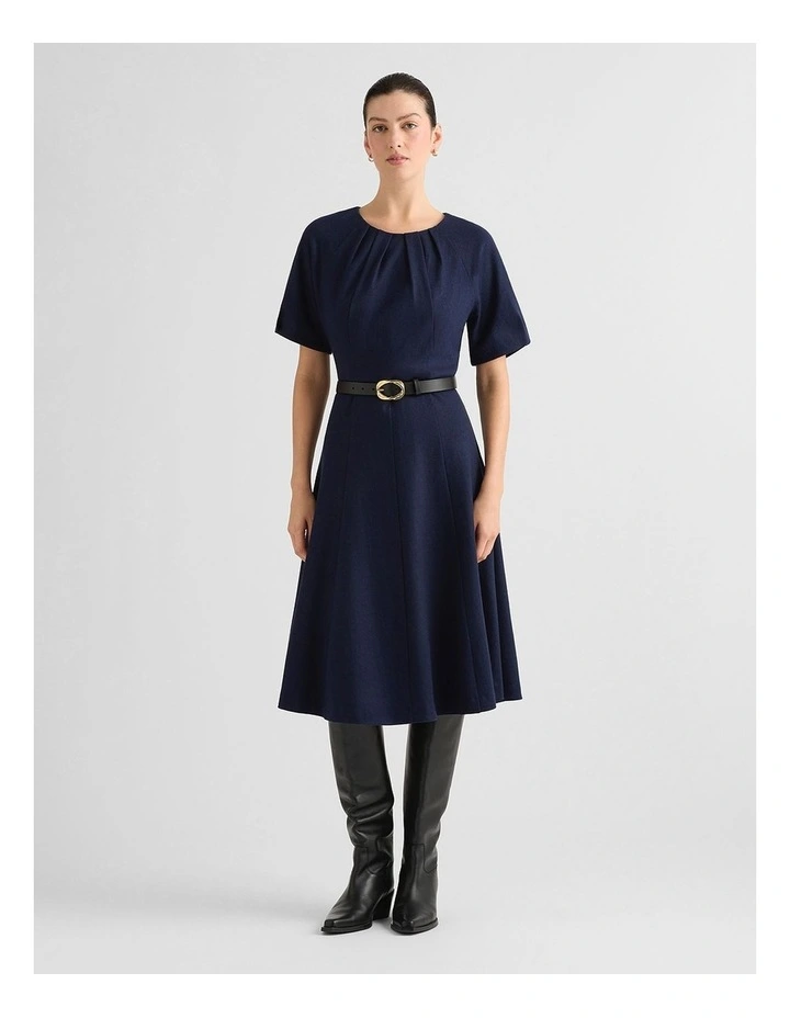 Lyon Wool Dress in Navy image 1