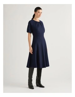 Lyon Wool Dress in Navy