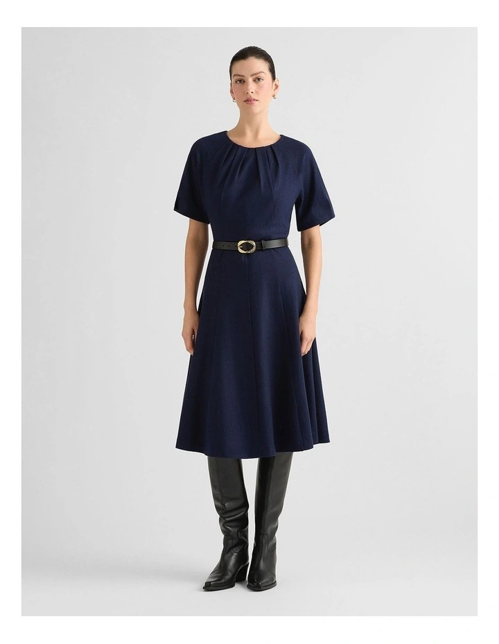 Lyon Wool Dress in Navy image 1