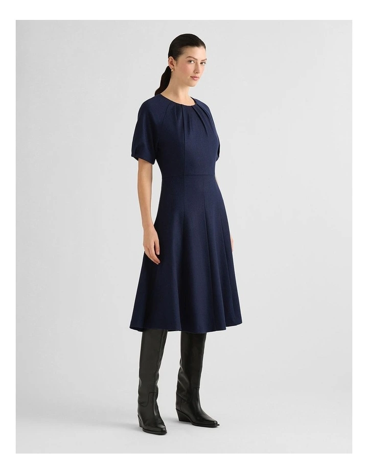 Lyon Wool Dress in Navy image 2