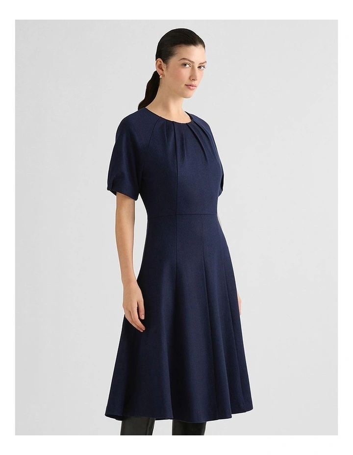 Lyon Wool Dress in Navy image 2