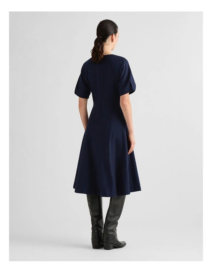 Lyon Wool Dress in Navy image 3