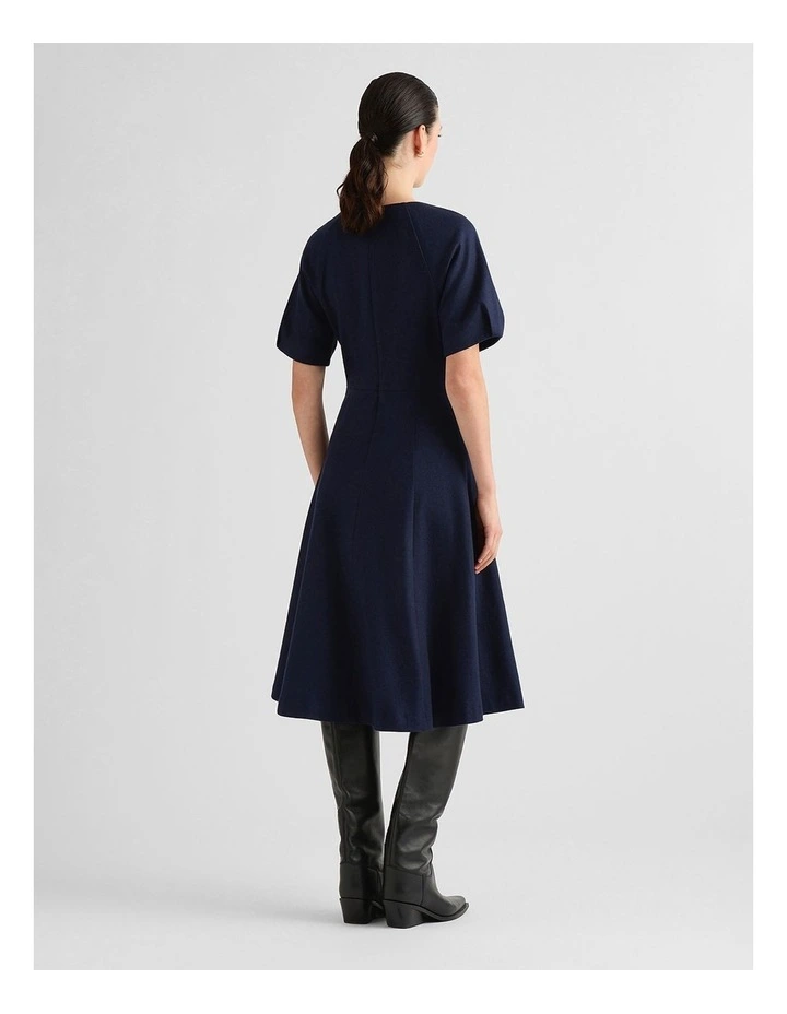 Lyon Wool Dress in Navy image 3