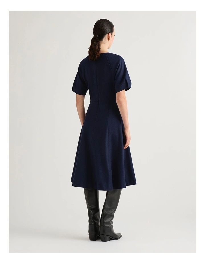 Lyon Wool Dress in Navy image 3