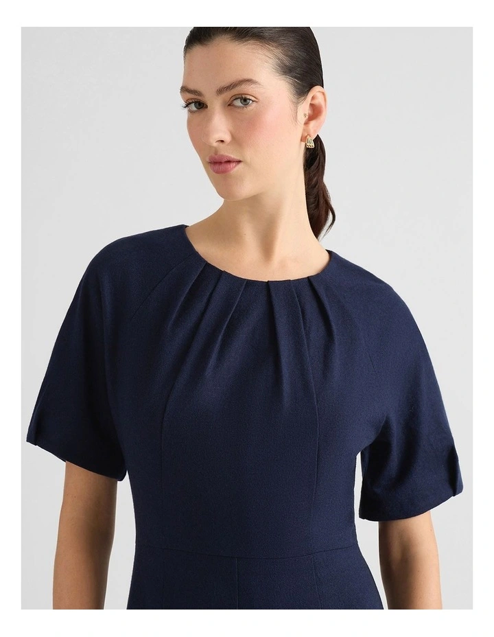 Lyon Wool Dress in Navy image 4