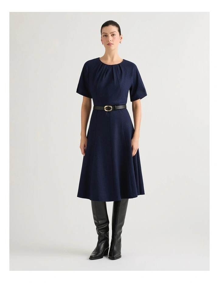 Lyon Wool Dress in Navy image 4