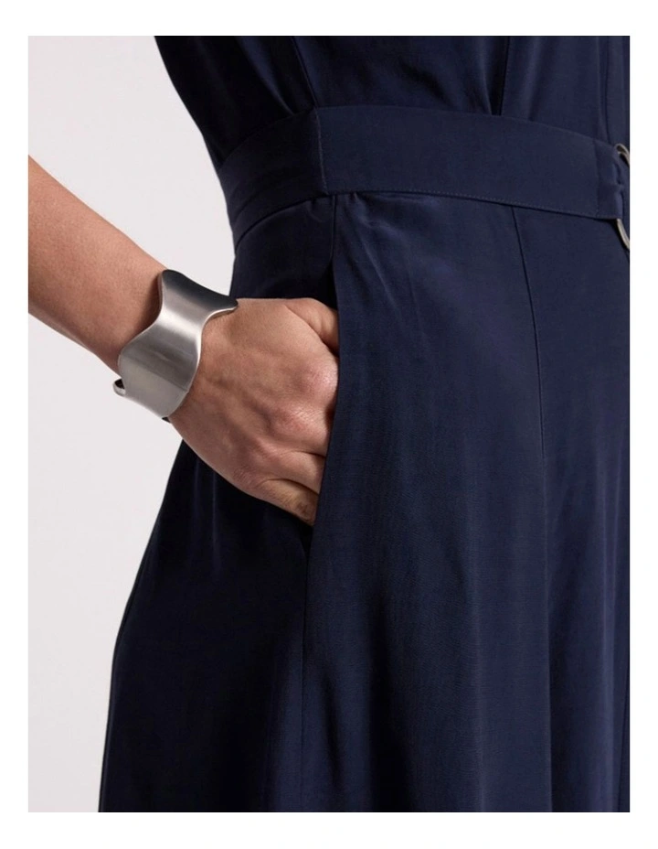 Yasmine Viscose Dress in Navy image 3