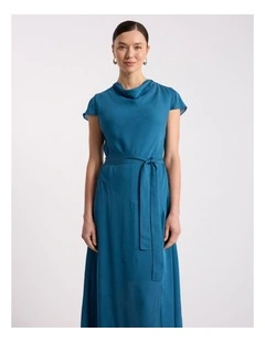 Becca Silk Dress in Prussian Blue