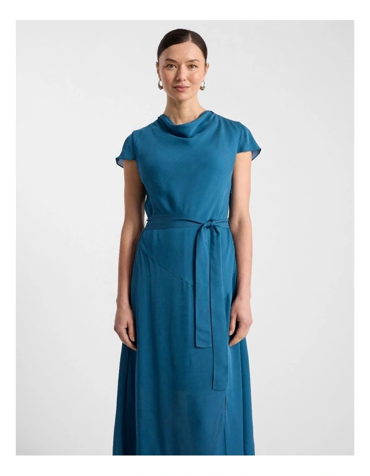 Becca Silk Dress in Prussian Blue image 2