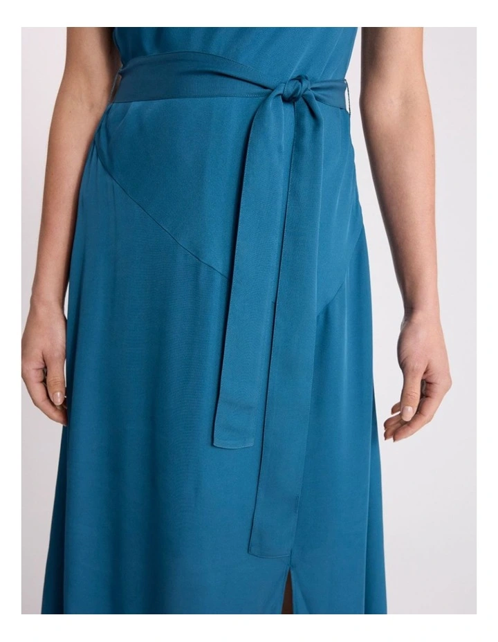 Becca Silk Dress in Prussian Blue image 3