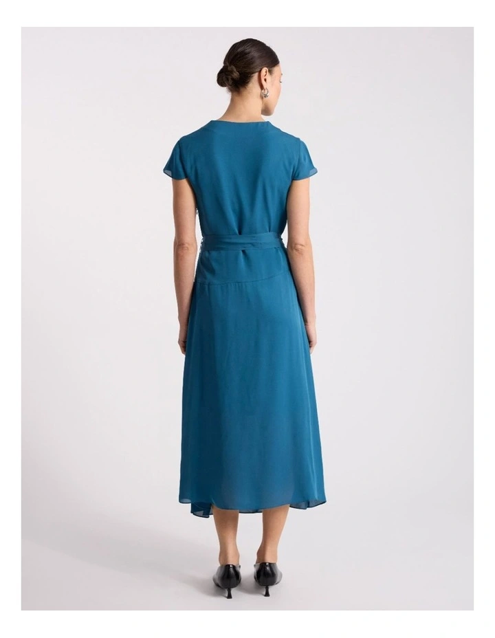Becca Silk Dress in Prussian Blue image 4