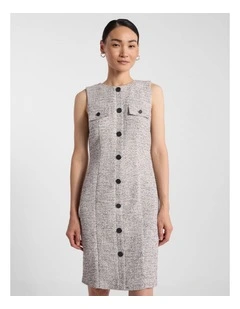 Ennaria Sleeveless Dress in Ivory/Black