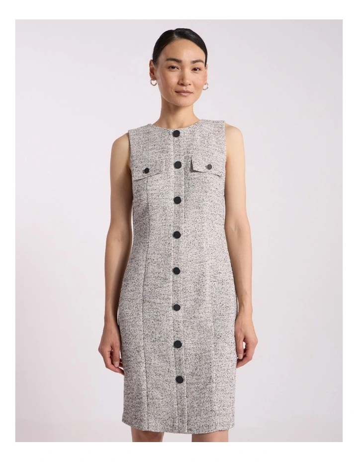 Ennaria Sleeveless Dress in Ivory/Black image 2