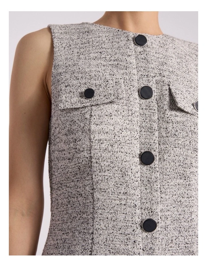 Ennaria Sleeveless Dress in Ivory/Black image 3