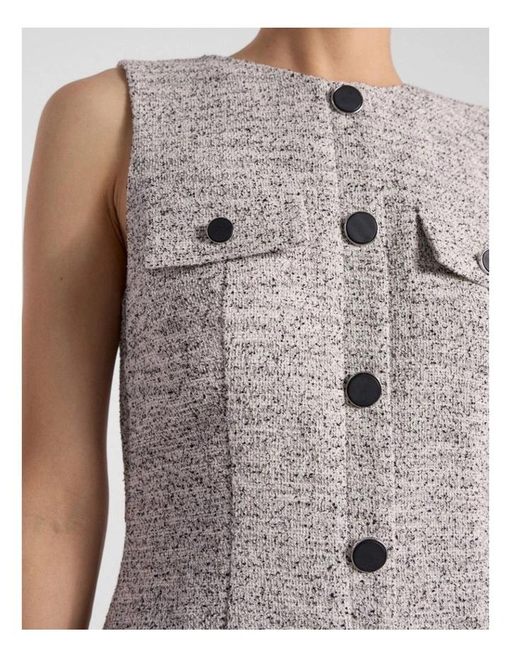 Ennaria Sleeveless Dress in Ivory/Black image 4