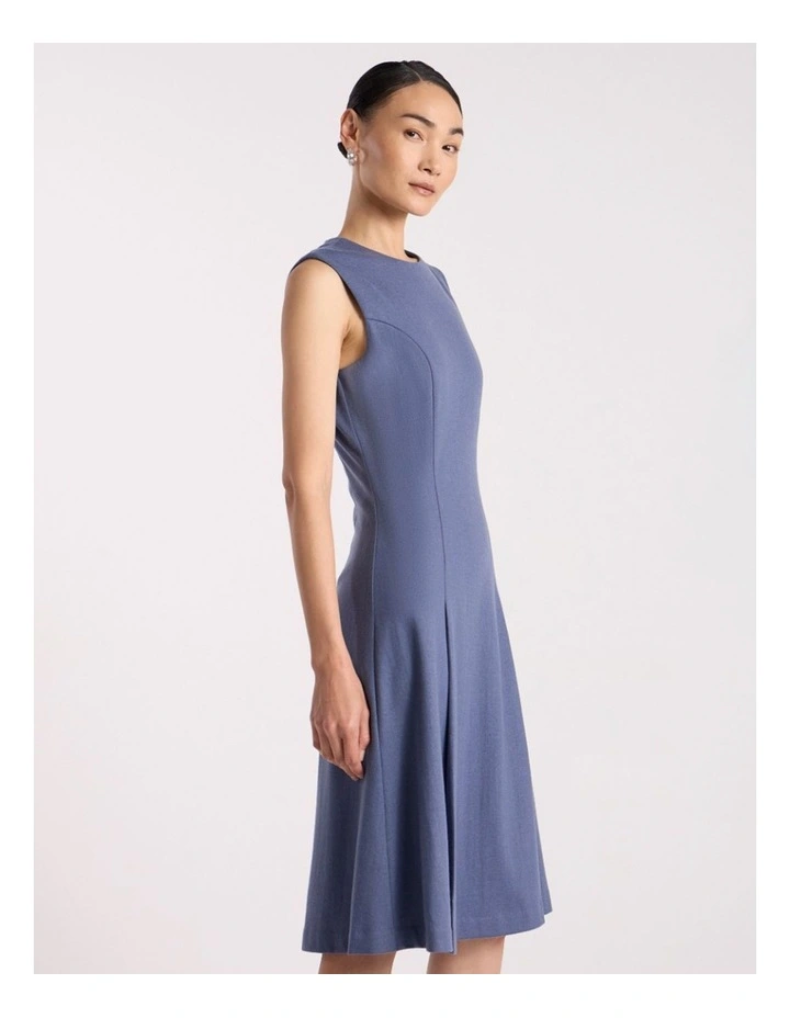 Kalen Flannel Merino Dress in Steel Blue image 2