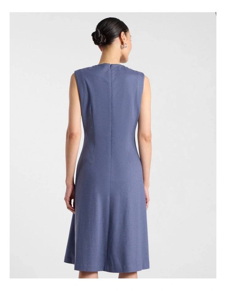 Kalen Flannel Merino Dress in Steel Blue image 3