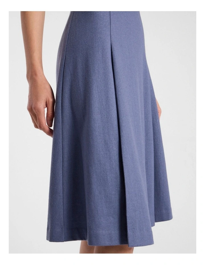 Kalen Flannel Merino Dress in Steel Blue image 4