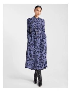 Aster Viscose Dress in Blue Multi