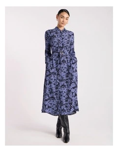 Aster Viscose Dress in Blue Multi