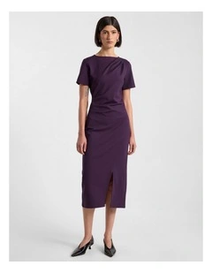 Molly Ponte Dress in Eggplant