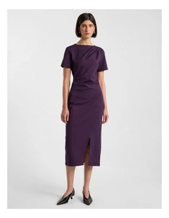 Molly Ponte Dress in Eggplant