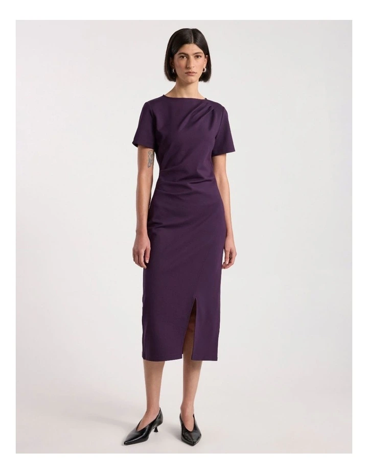 Molly Ponte Dress in Eggplant image 1