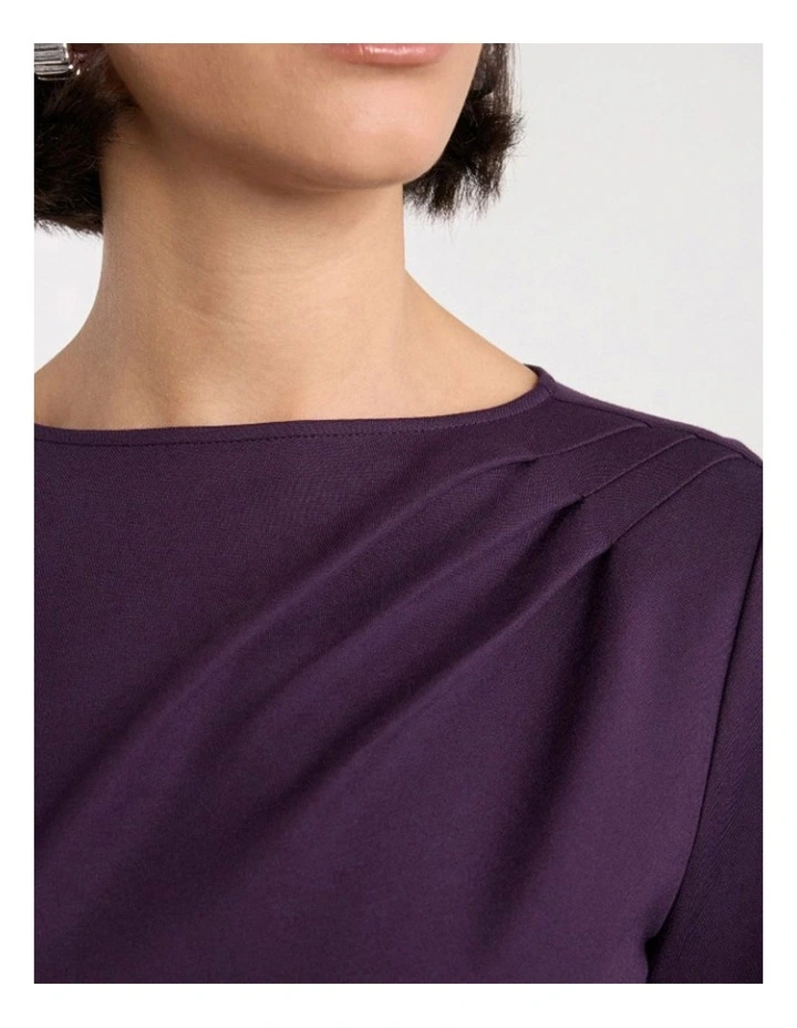 Molly Ponte Dress in Eggplant image 4
