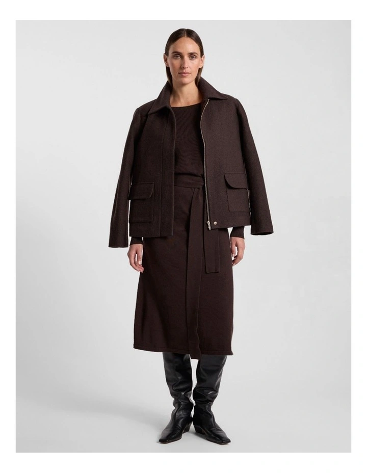 Shyla Merino Knit Dress in Coffee image 2
