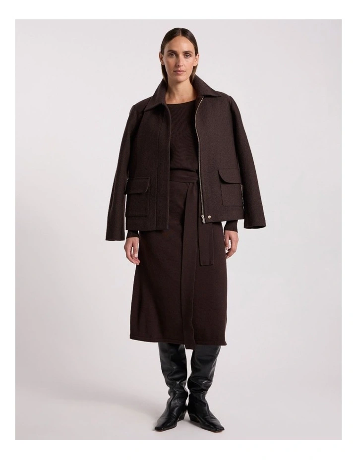 Shyla Merino Knit Dress in Coffee image 5