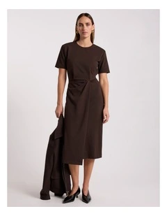 Rhian Jersey Dress in Coffee
