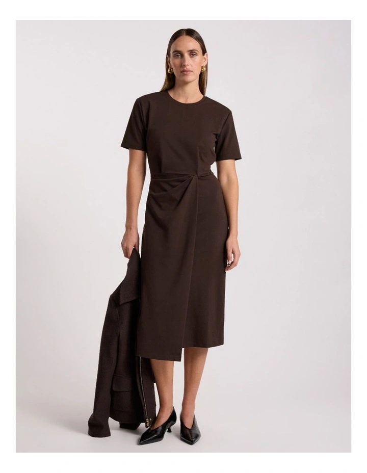Rhian Jersey Dress in Coffee image 1