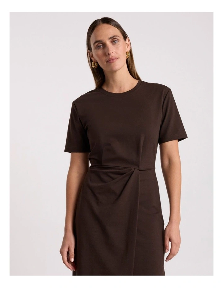 Rhian Jersey Dress in Coffee image 2