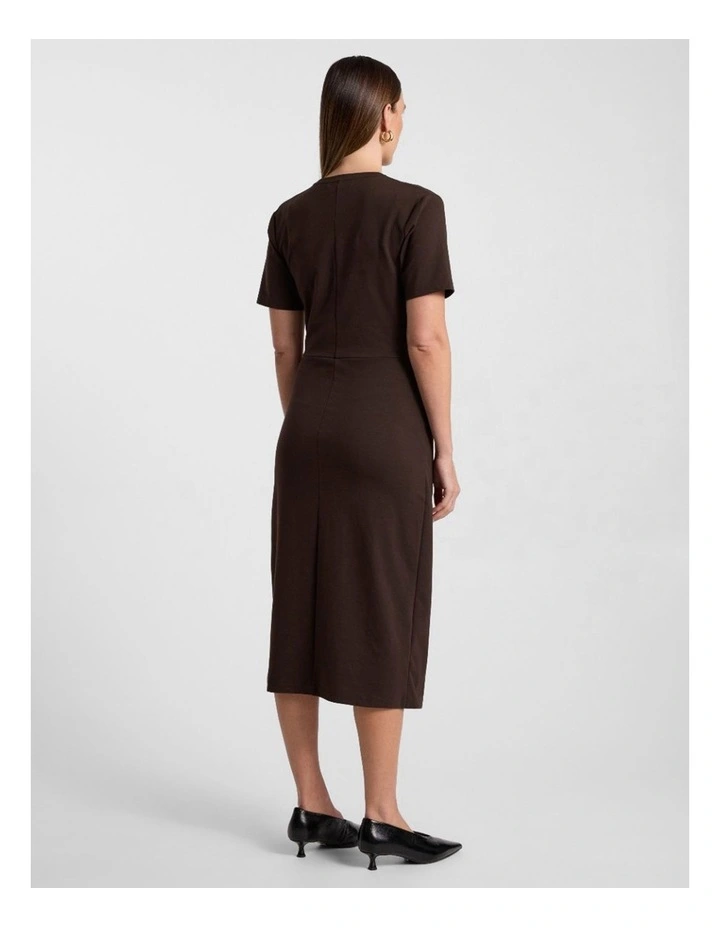 Rhian Jersey Dress in Coffee image 3
