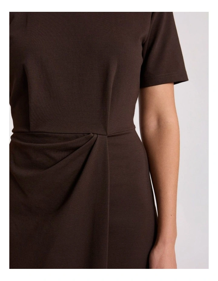 Rhian Jersey Dress in Coffee image 3