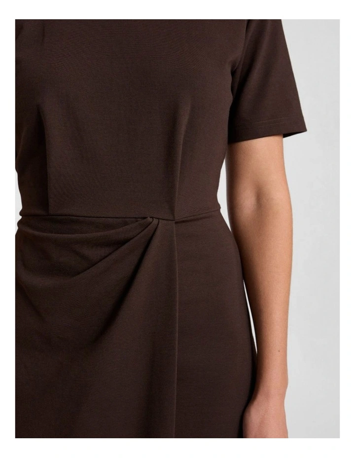 Rhian Jersey Dress in Coffee image 4