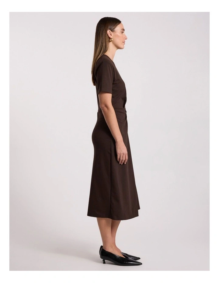 Rhian Jersey Dress in Coffee image 4