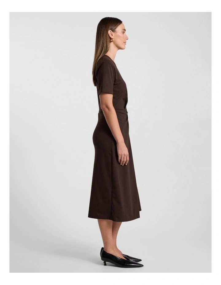 Rhian Jersey Dress in Coffee image 5