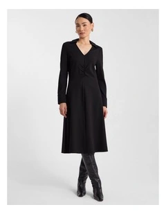 Honor Jersey Shirt Dress in Black