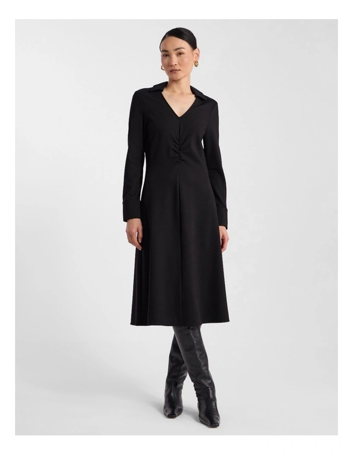 Honor Jersey Shirt Dress in Black image 1
