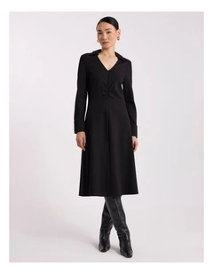 Honor Jersey Shirt Dress in Black