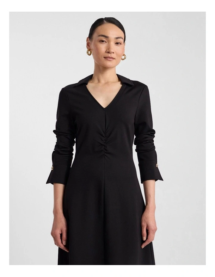 Honor Jersey Shirt Dress in Black image 2