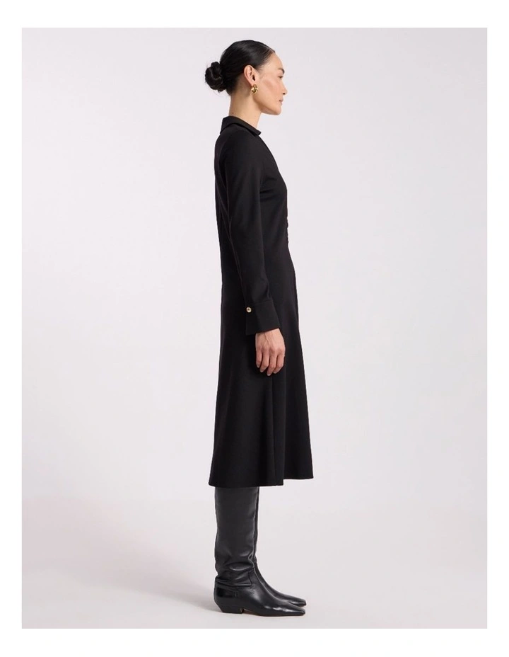 Honor Jersey Shirt Dress in Black image 2