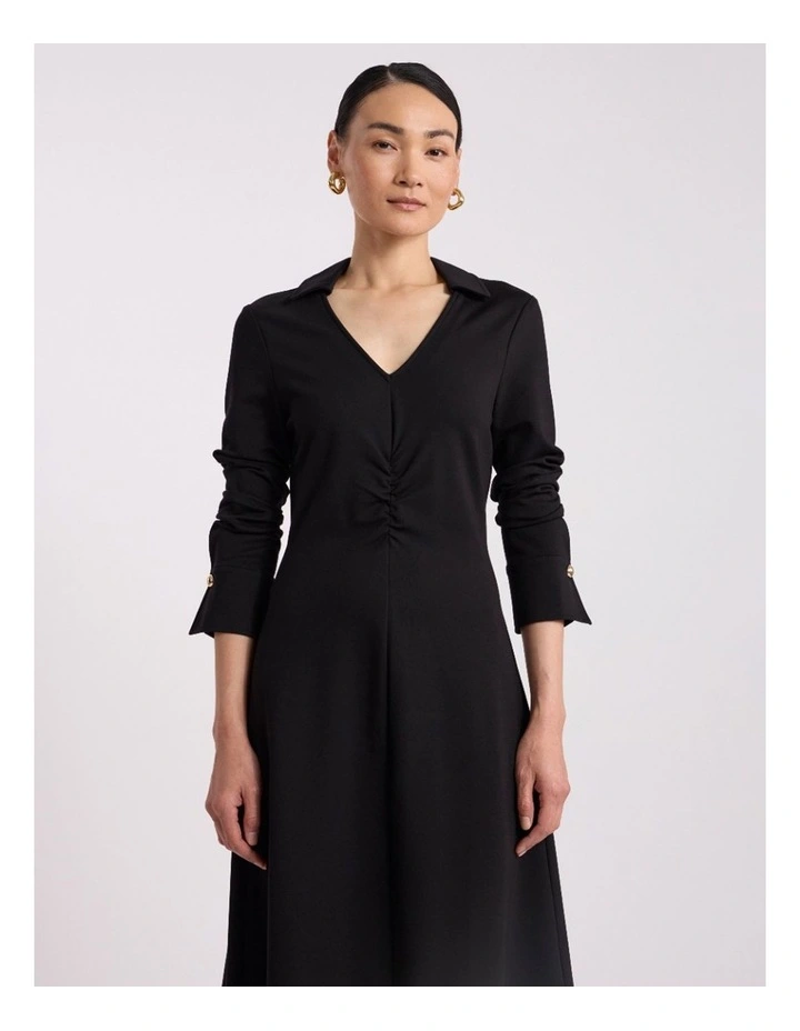 Honor Jersey Shirt Dress in Black image 3
