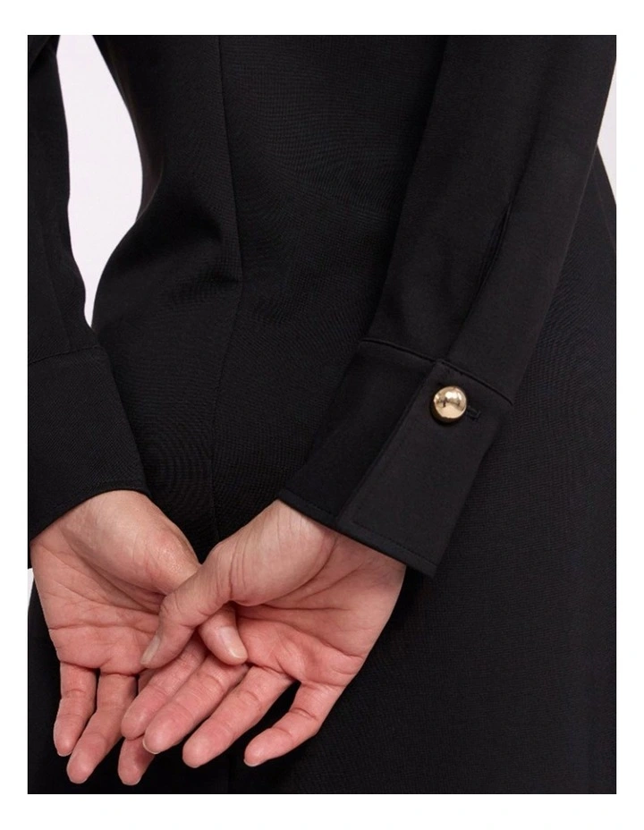 Honor Jersey Shirt Dress in Black image 4