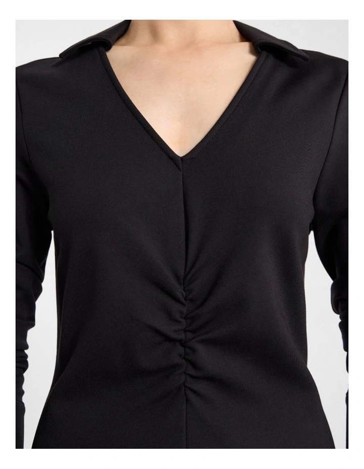 Honor Jersey Shirt Dress in Black image 5