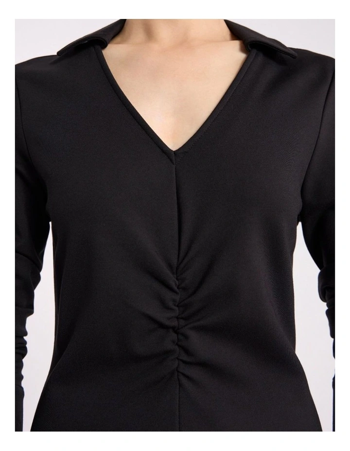 Honor Jersey Shirt Dress in Black image 5