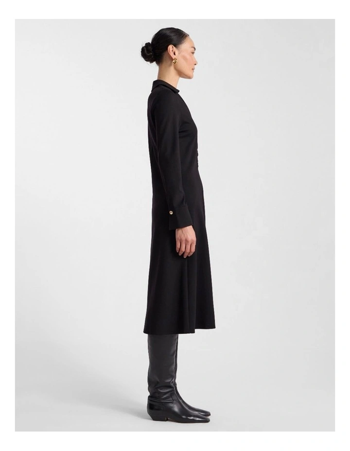 Honor Jersey Shirt Dress in Black image 6