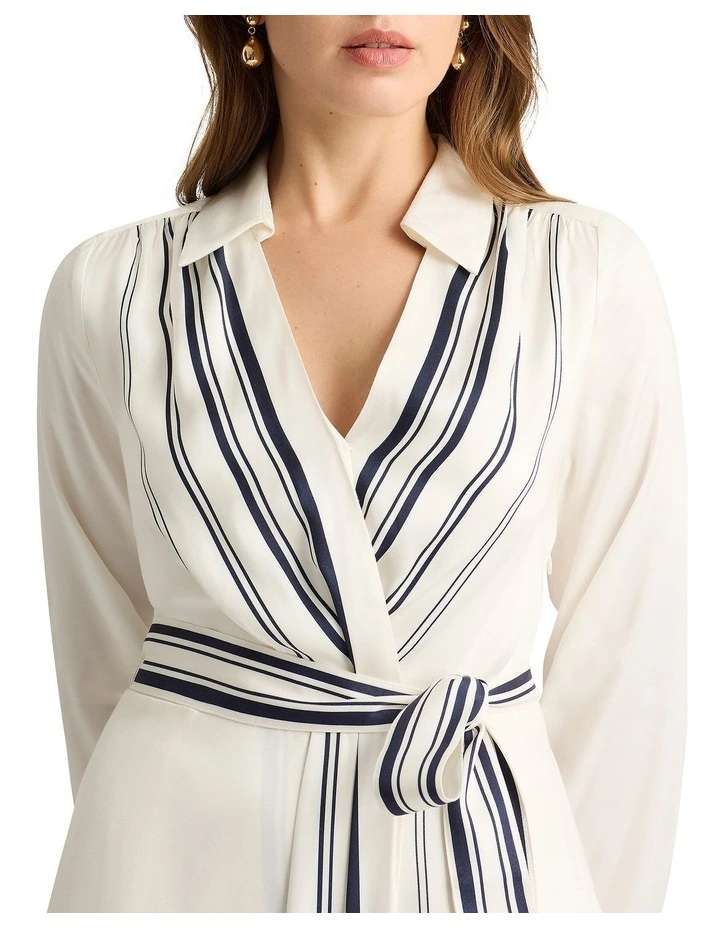 Astrid Geometric Dress in Navy/Ivory image 2